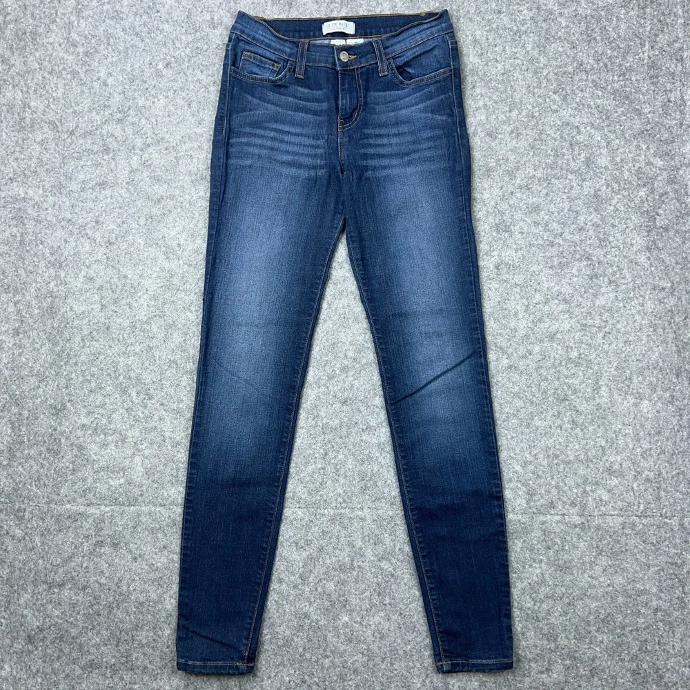Judy Blue Jeans Womens 5‎ 27 Blue Skinny Dark Wash Stretch Faded Denim Pants USA